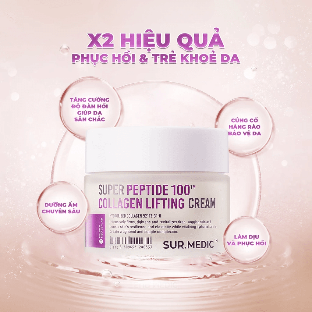 Sur.Medic+ Kem dưỡng Super Peptide 100Tm Collagen Lifting Cream 50ml thumb 3