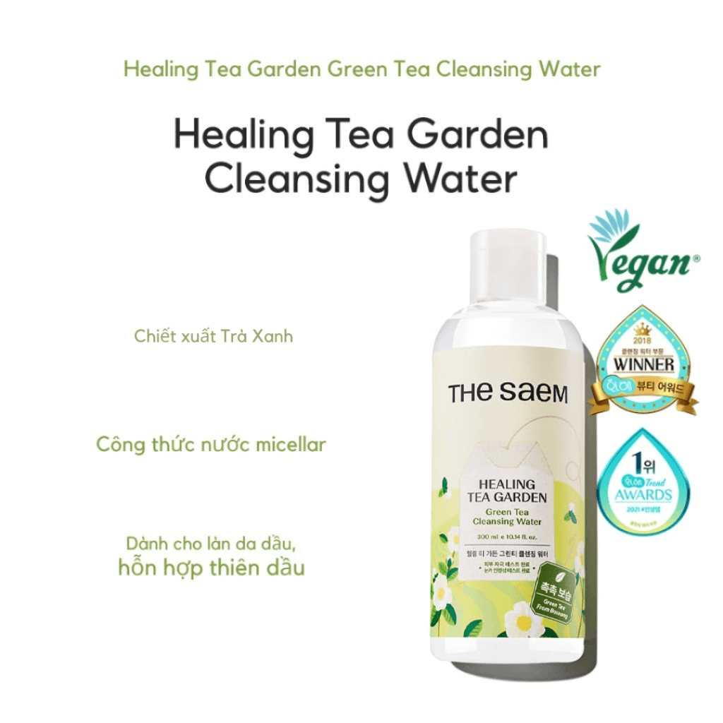 The Saem Nước tẩy trang Healing Tea Garden Cleasing Water 300ml thumb 6