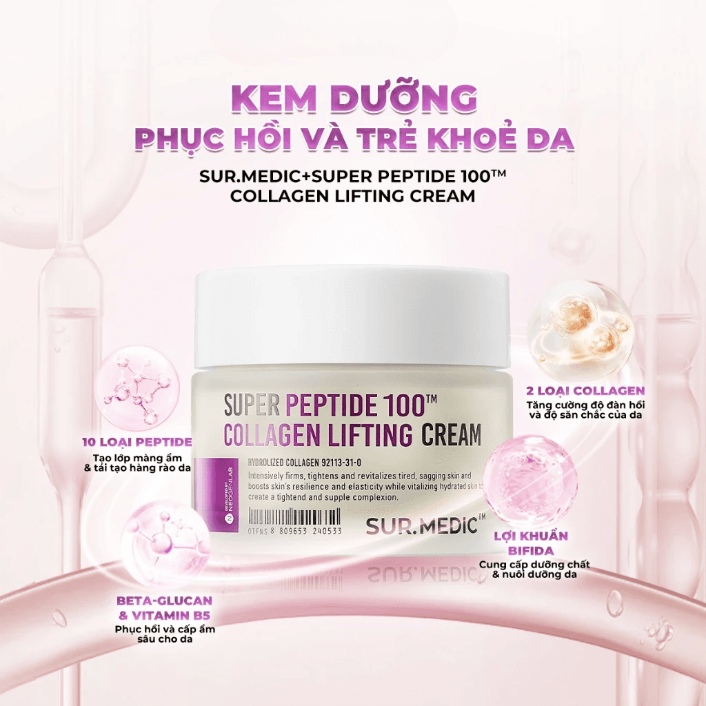 Sur.Medic+ Kem dưỡng Super Peptide 100Tm Collagen Lifting Cream 50ml thumb 4