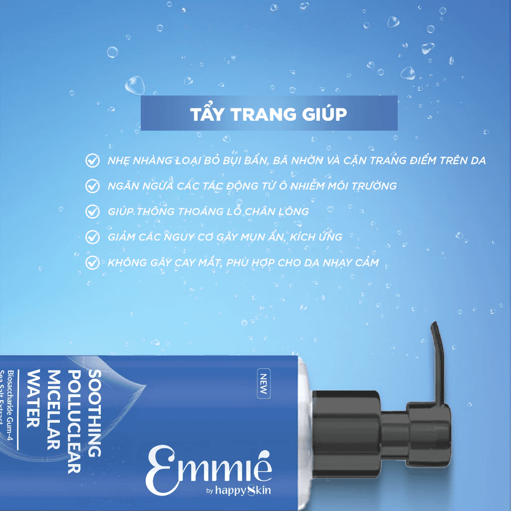 Emmie by Happyskin Nước Tẩy Trang Soothing Polluclear Micellar Water 220ml thumb 3