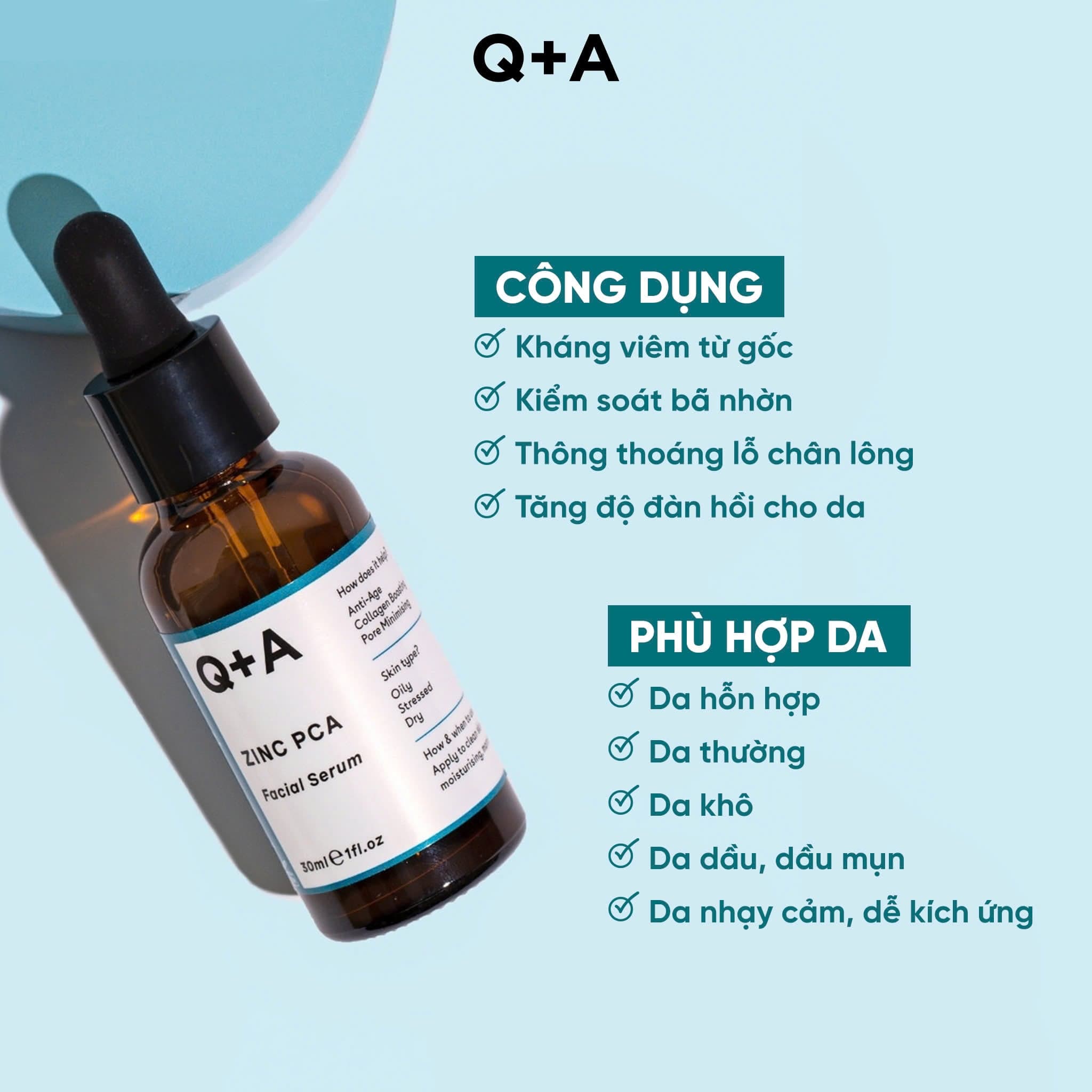 Q+A Tinh chất Zinc PCA Facial Serum 30ml thumb 6