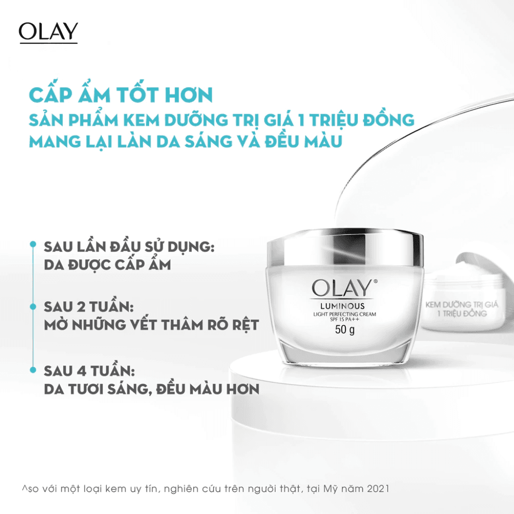 Olay Kem dưỡng ẩm trắng da ban ngày Luminous Light Perfecting Cream 50g thumb 6