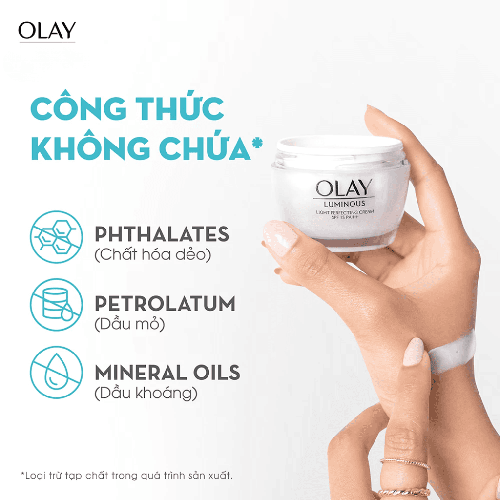 Olay Kem dưỡng ẩm trắng da ban ngày Luminous Light Perfecting Cream 50g thumb 7