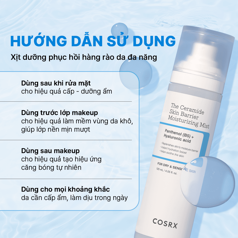 COSRX Xịt dưỡng ẩm The Ceramide Skin Barrier Moisturizing Mist 120ml thumb 8