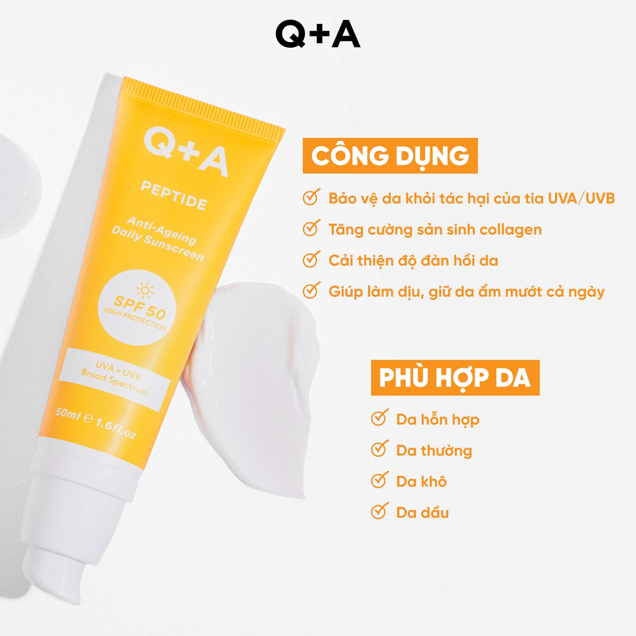Q+A Kem chống nắng Peptide Anti-Ageing Daily Sunscreen 50ml thumb 9