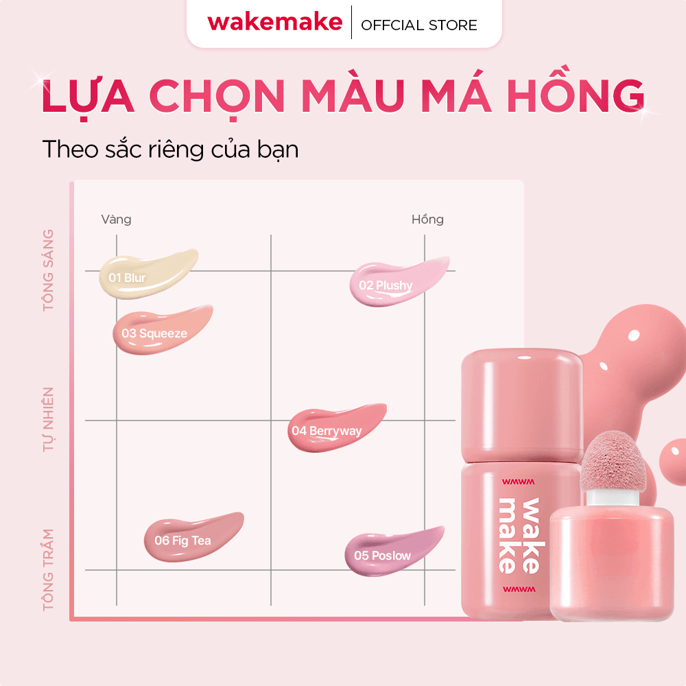 Wakemake Phấn má Shaking Blur Cheek 4g thumb 8