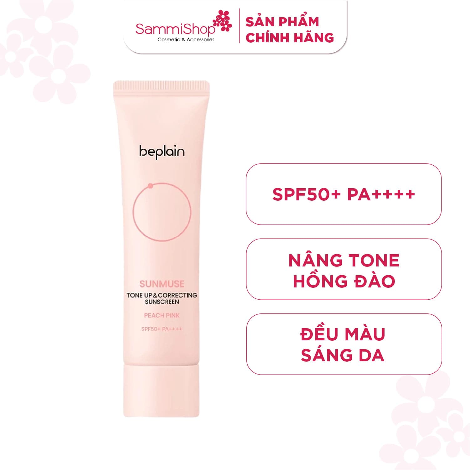 Beplain Kem chống nắng Sunmuse Tone Up & Correcting Sunscreen Peach Pink SPF50+ PA++++ 50ml thumb 2