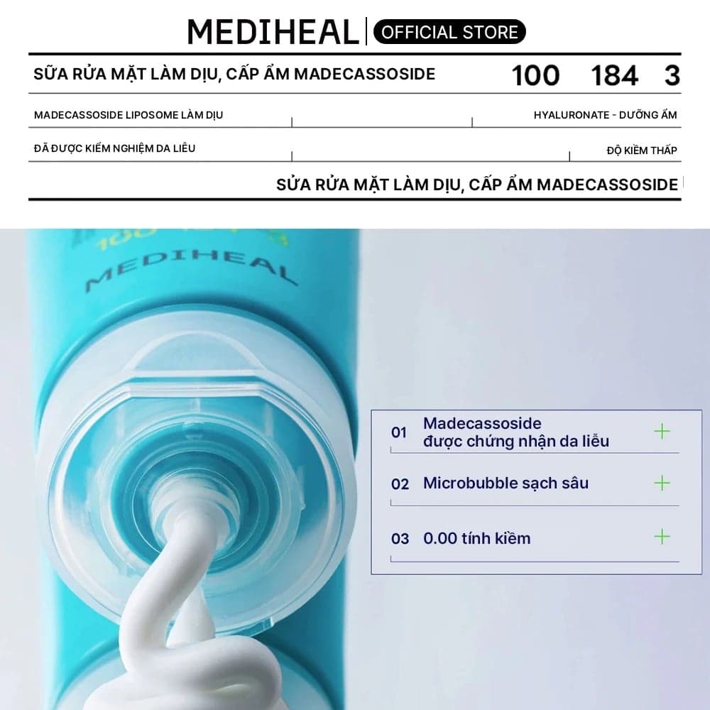 Mediheal Sữa rửa mặt Madecassoside Cleanser Moisture Calming 120ml thumb 3