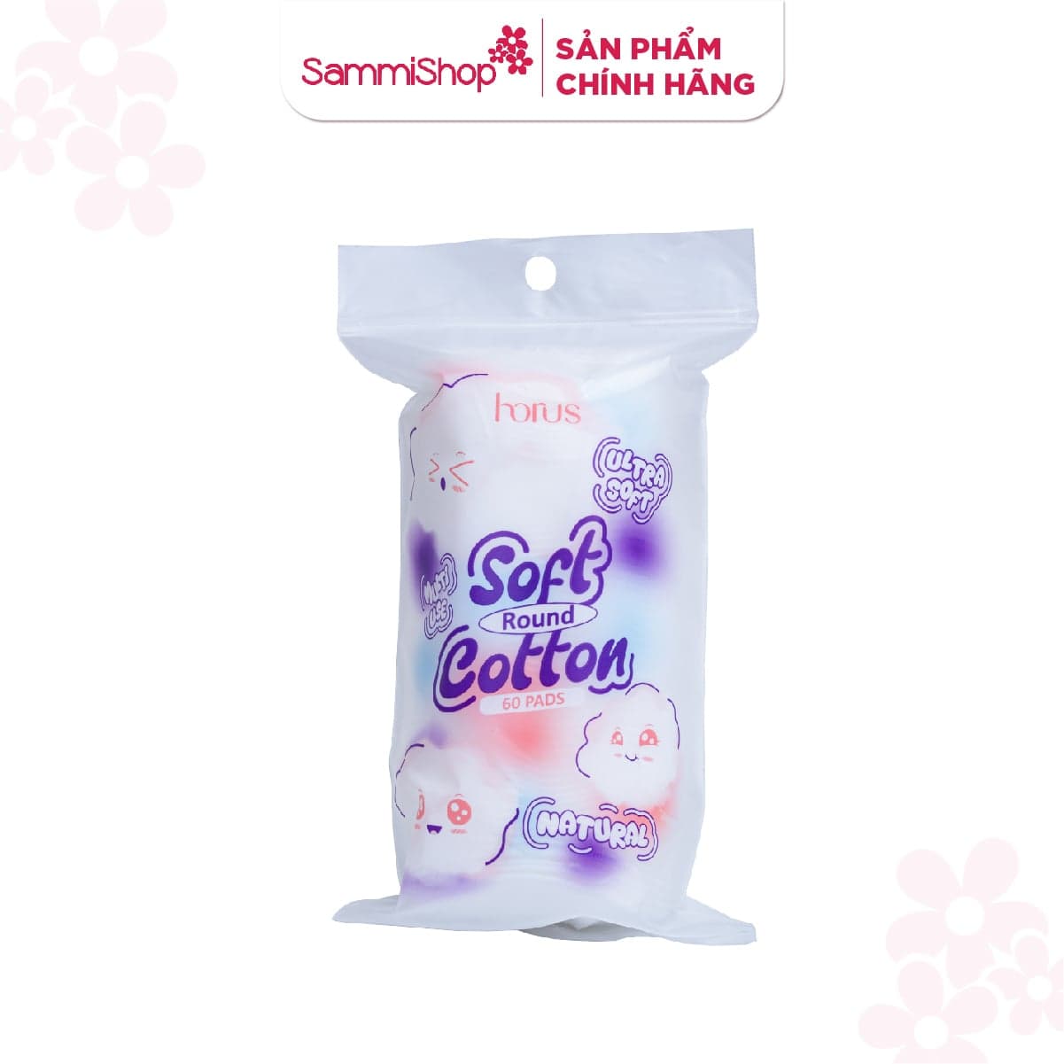 [HÀNG TẶNG KHÔNG BÁN] QT Horus Bông tẩy trang tròn Round Soft Cotton Pads 60 pads - Ultra Soft