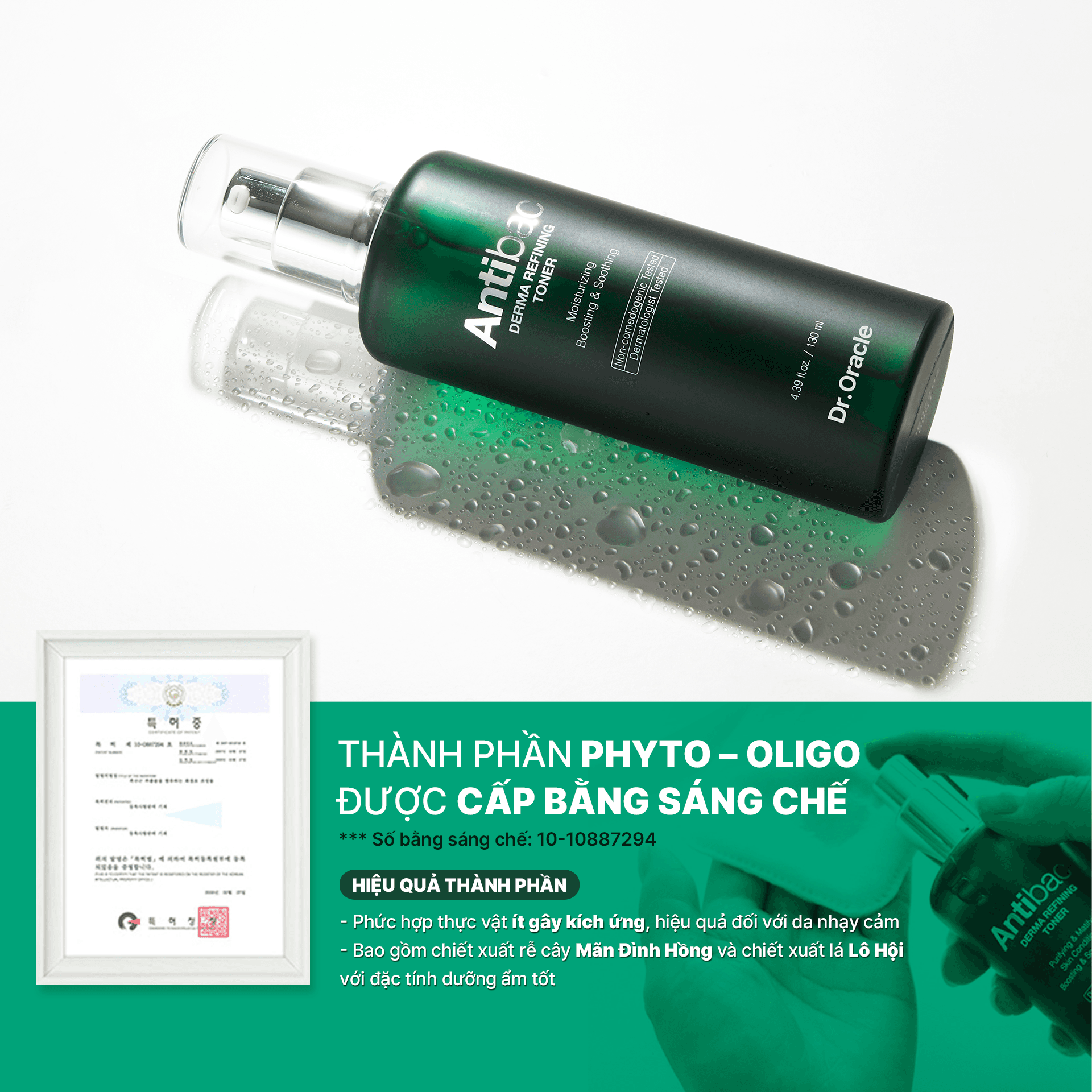 Dr.Oracle Nước hoa hồng Antibac Derma Refining Toner 130ml thumb 4