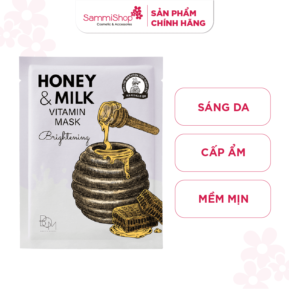 BOM Mặt nạ Honey & Milk Brightening Vitamin Mask 25g thumb 1