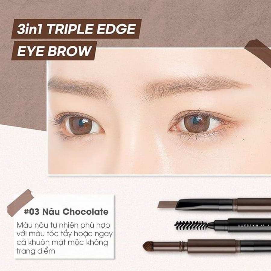 Chì Mày BOM 3 trong 1 Triple Edge Eyebrow thumb 4