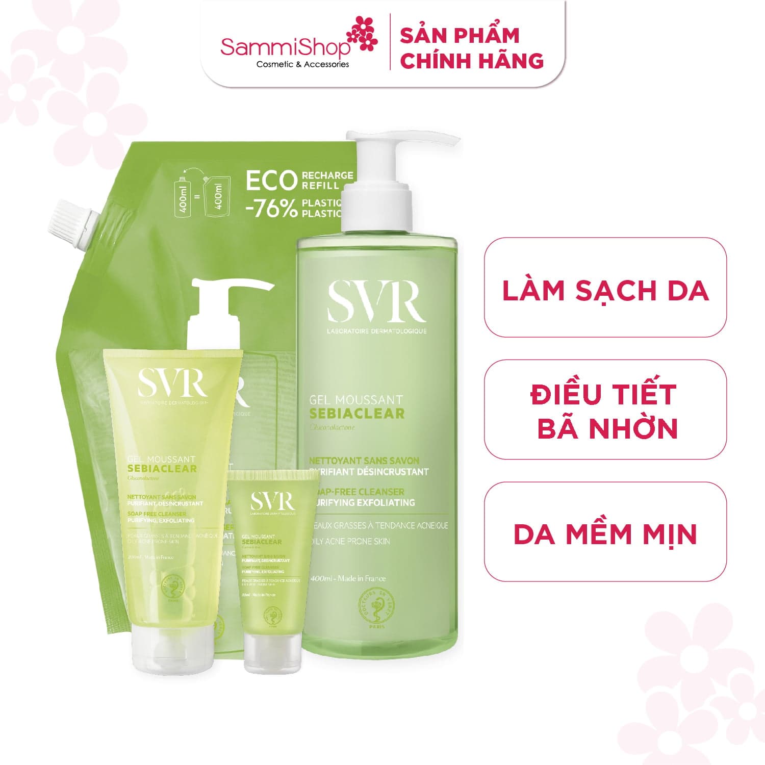 SVR Gel rửa mặt Sebiaclear Gel Moussant thumb 1