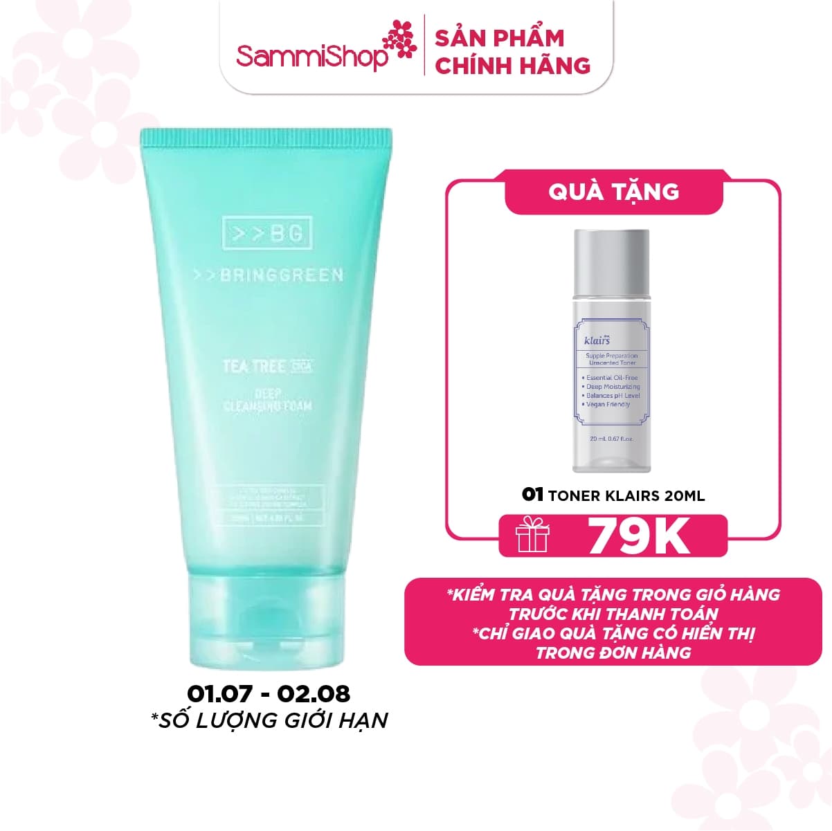 Bring Green Sữa rửa mặt Tea Tree Cica Deep Cleansing Foam 120ml thumb 1