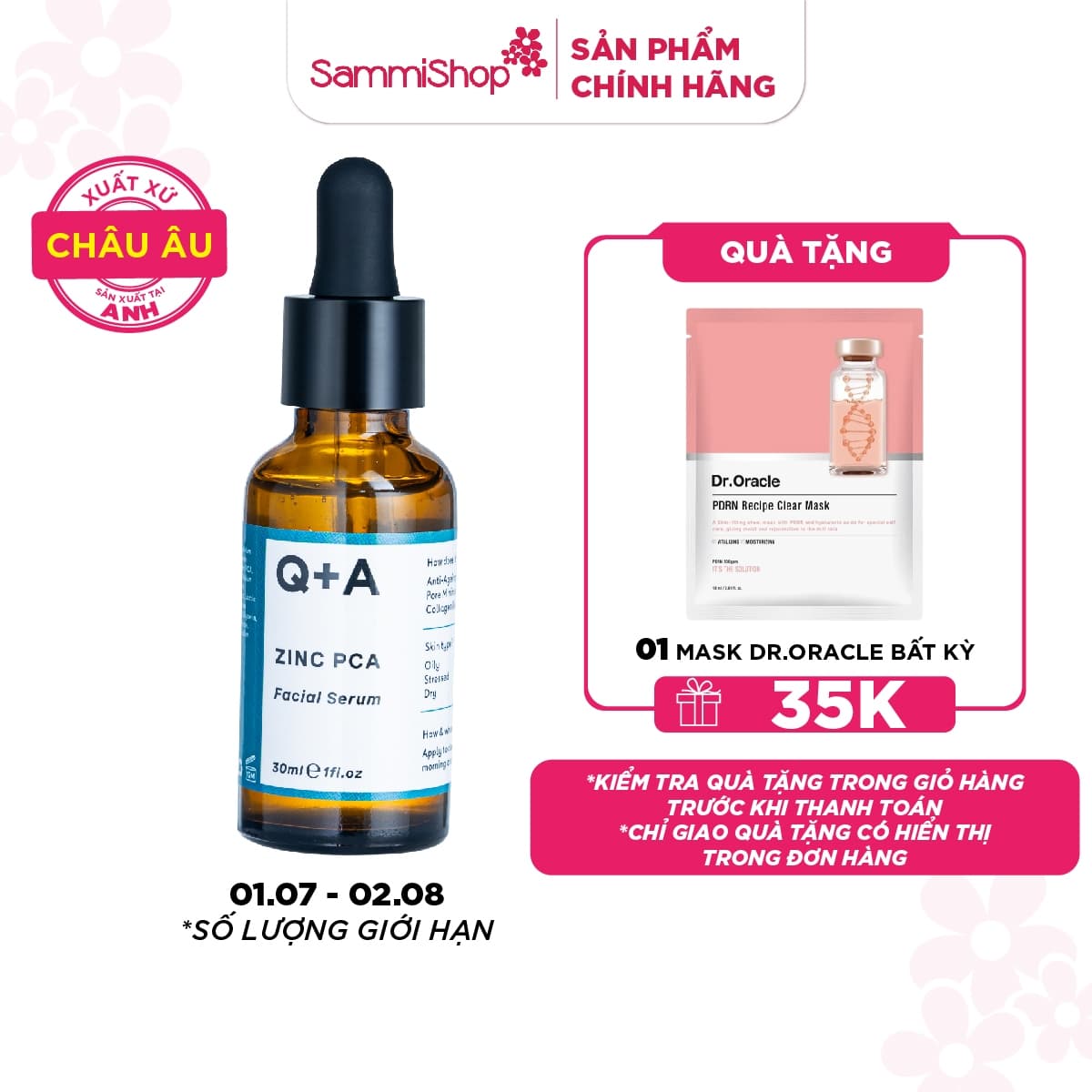 Q+A Tinh chất Zinc PCA Facial Serum 30ml thumb 1