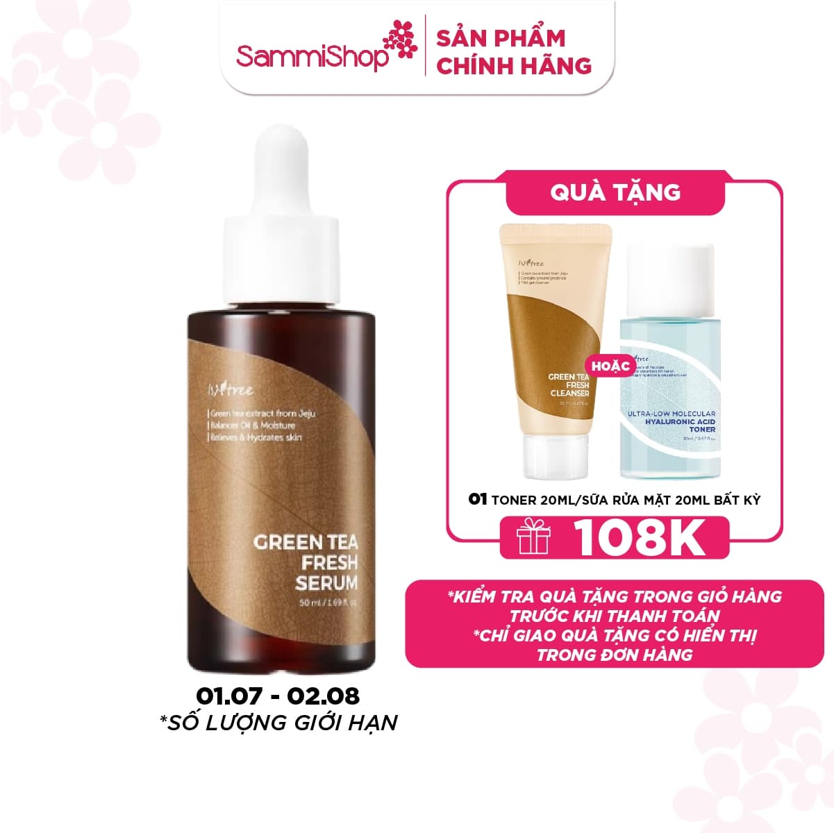 Isntree Tinh Chất Green Tea Fresh Serum 50ml thumb 1