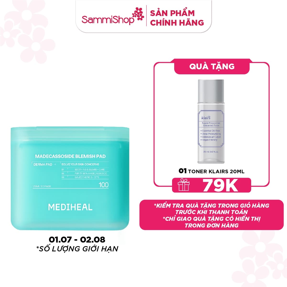 Mediheal Mặt nạ dưỡng da Madecassoside Blemish Pad 170ml thumb 1