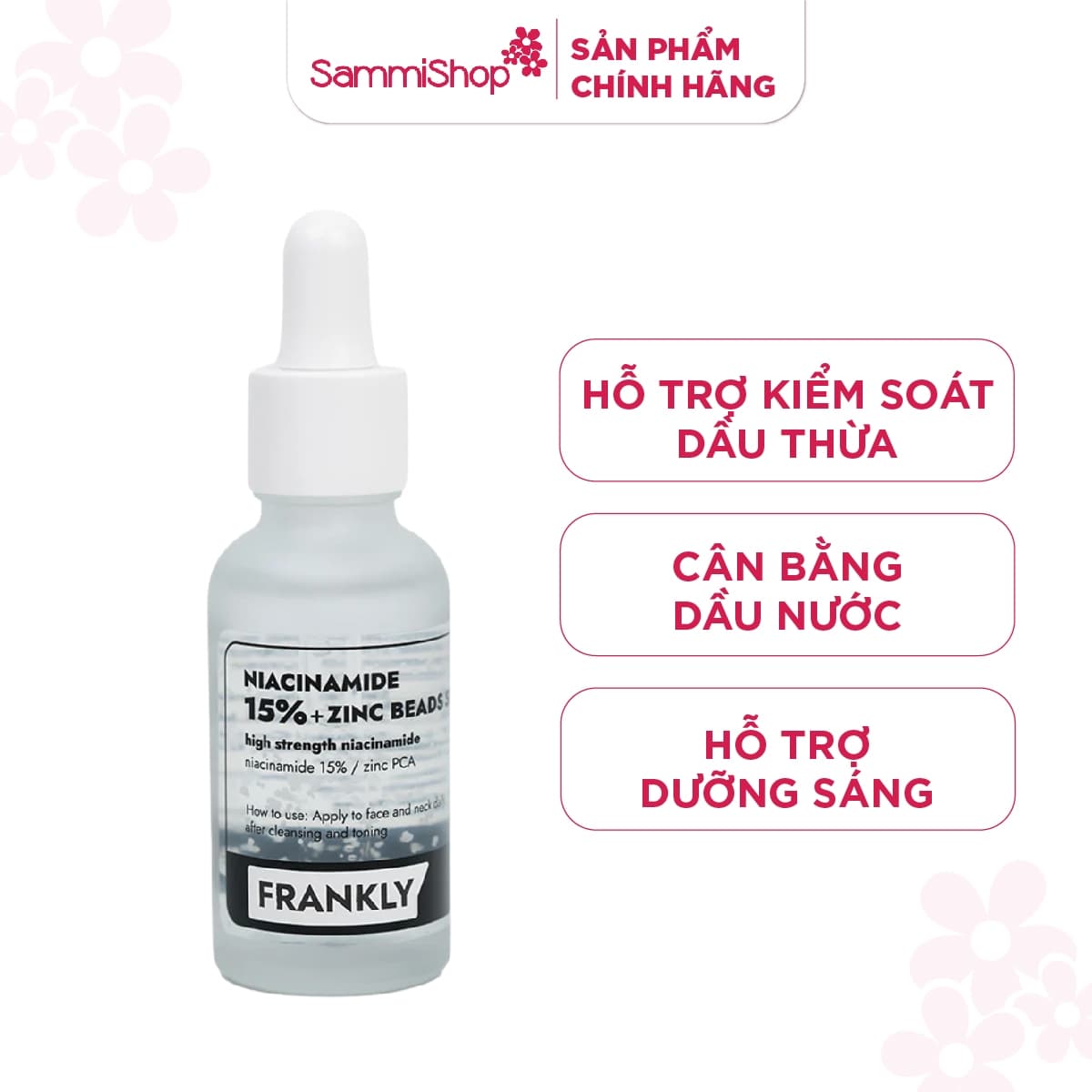 Frankly Serum kiểm soát dầu nhờn giảm mụn Niacinamide 15% Zinc Beads Serum 30ml thumb 1