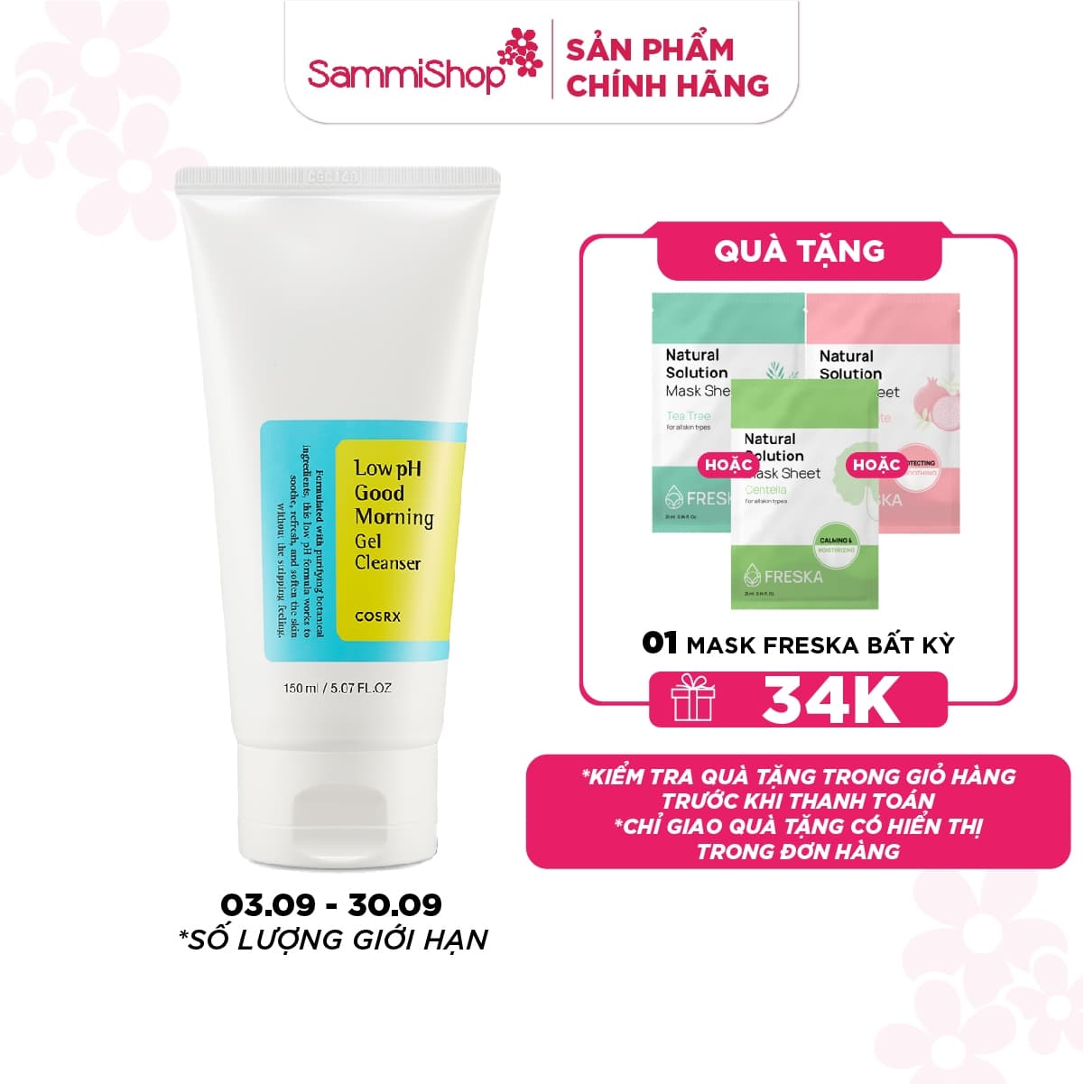 COSRX sữa rửa mặt Low pH Good Morning Gel Cleanser 150ml