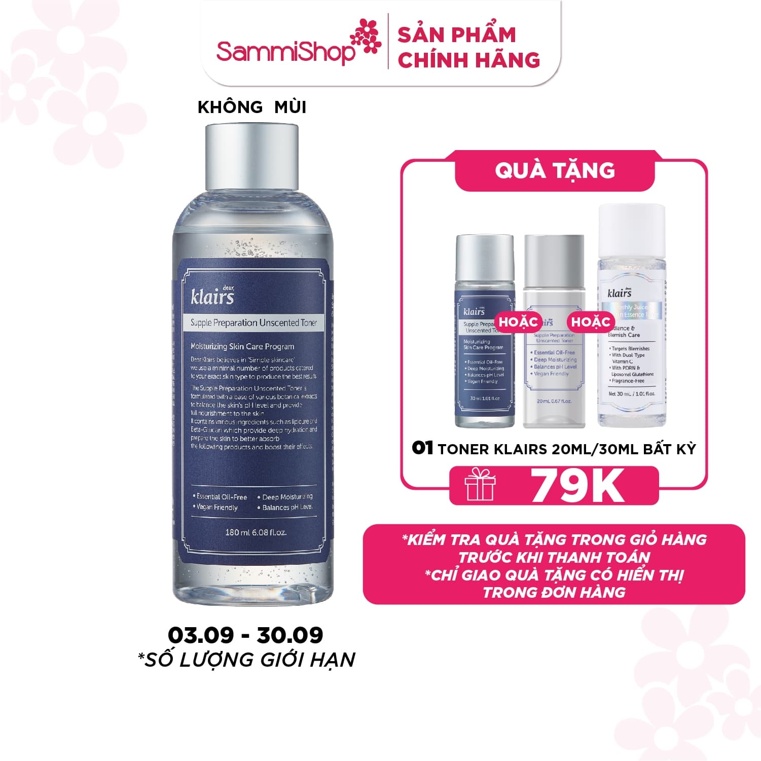 Dear, Klairs nước hoa hồng Supple Preparation Unscented Toner