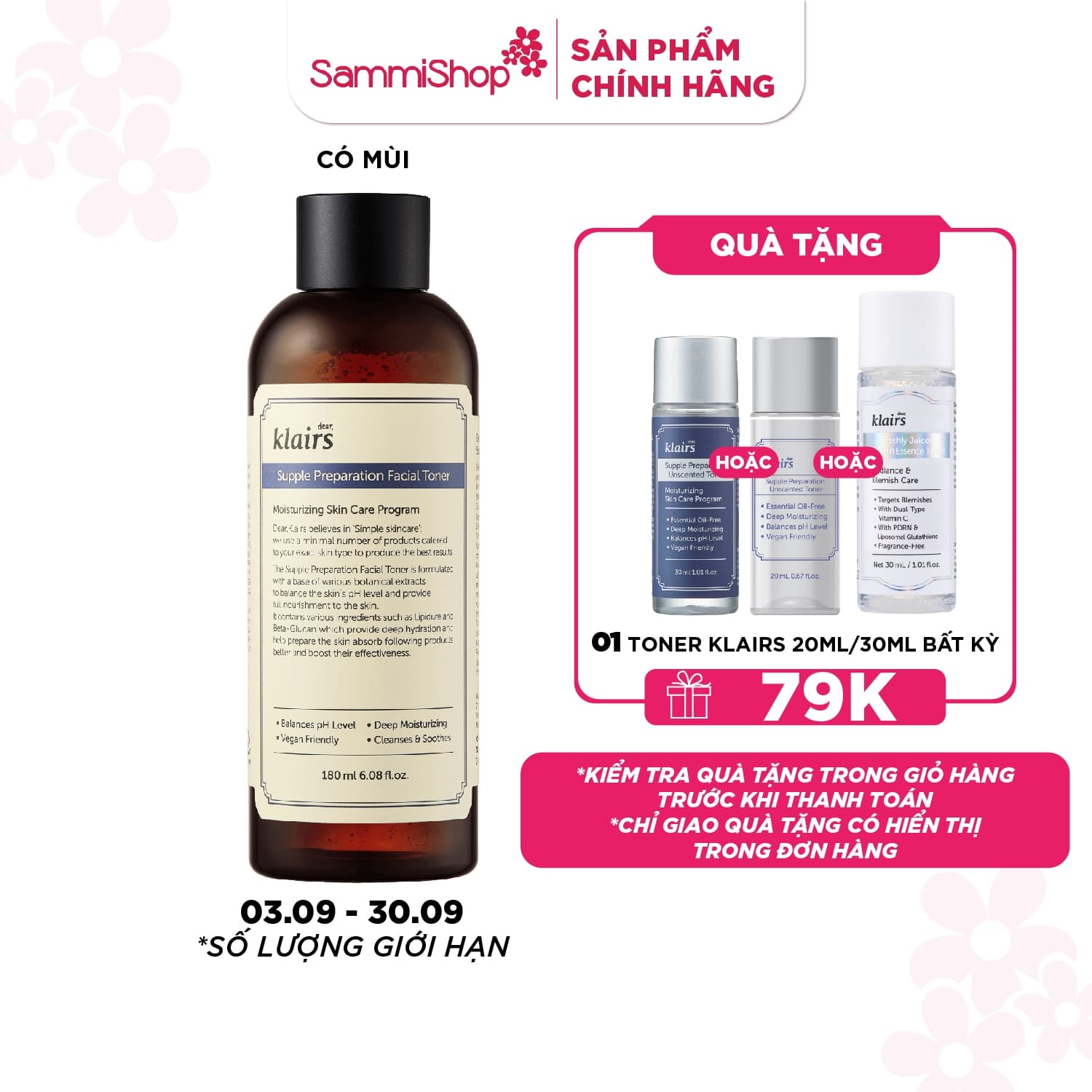 Dear, Klairs nước hoa hồng Supple Preparation Facial Toner 180ml thumb 1