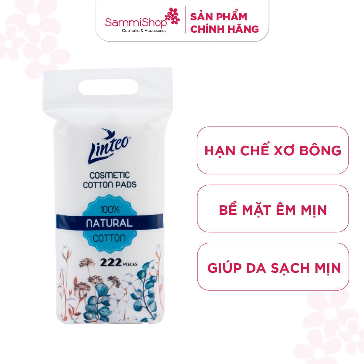 Linteo Bông tẩy trang 222 miếng thumb 1