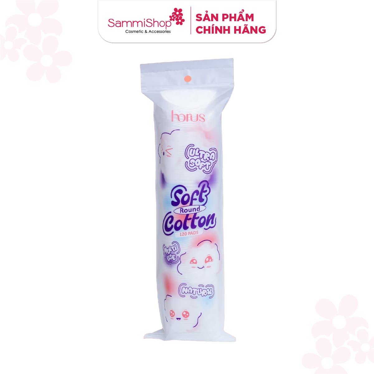 [HÀNG TẶNG KHÔNG BÁN] QT Horus Bông tẩy trang tròn Round Soft Cotton Pads 120 pads - Ultra Soft