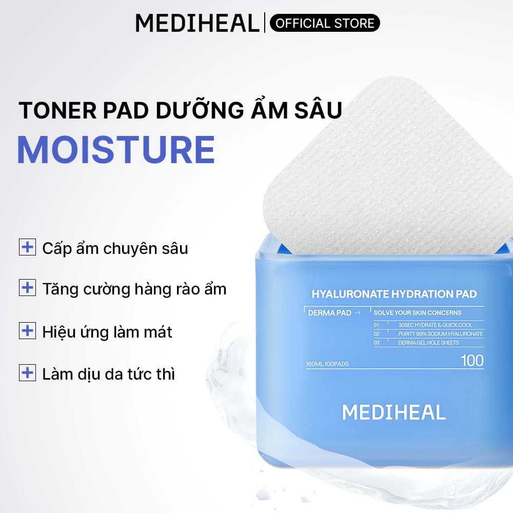 Mediheal Mặt nạ dưỡng da Hyaluronate Hydration Pad 160ml thumb 4