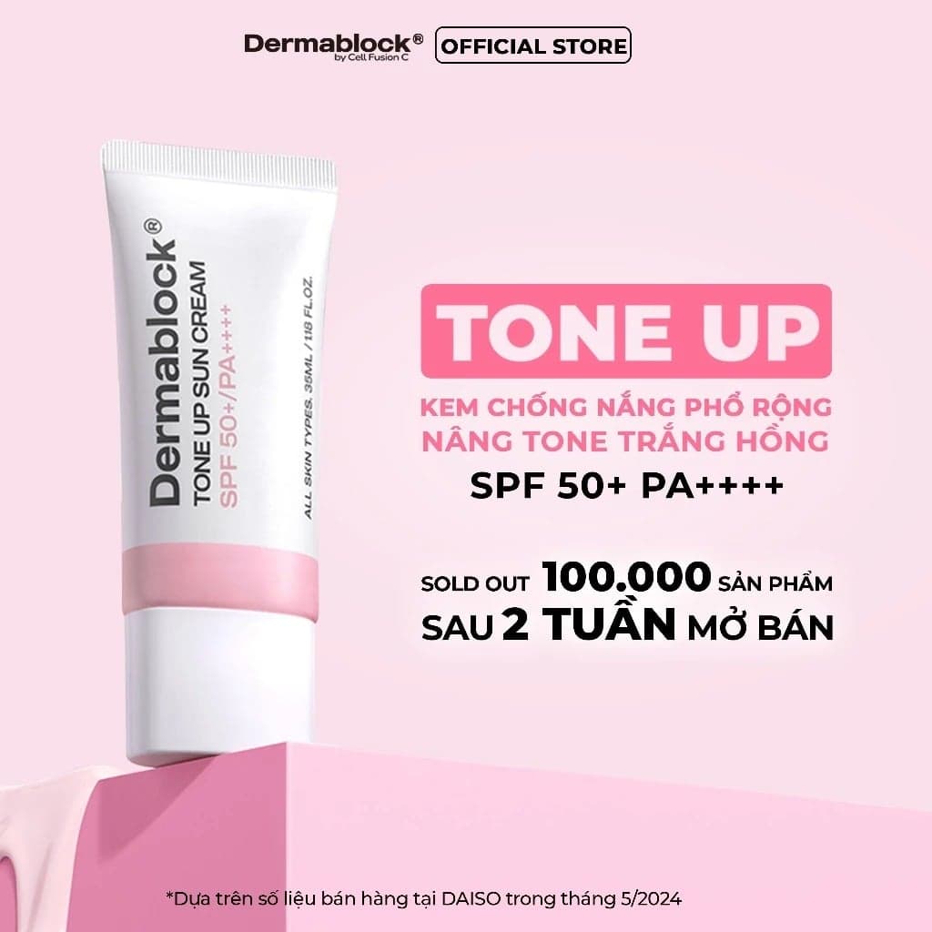 Dermablock Kem chống nắng Tone Up Sun Cream SPF50+PA++++ 35ml thumb 2