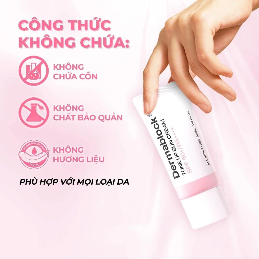 Dermablock Kem chống nắng Tone Up Sun Cream SPF50+PA++++ 35ml thumb 5