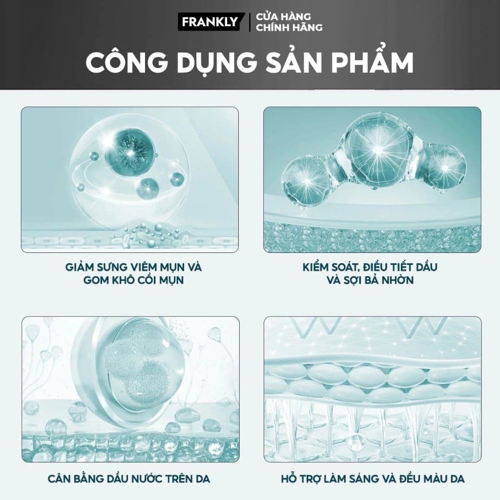 Frankly Serum kiểm soát dầu nhờn giảm mụn Niacinamide 15% Zinc Beads Serum 30ml thumb 5