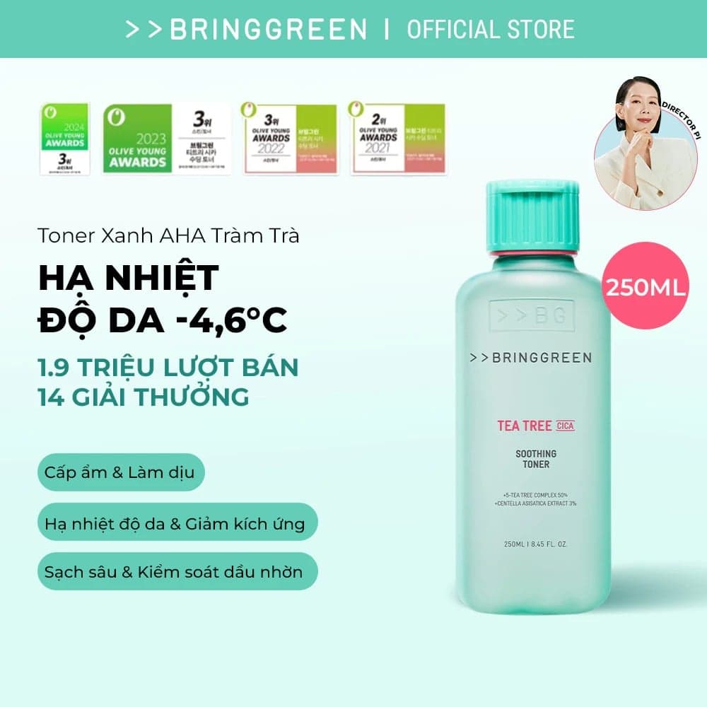 Bring Green Nước hoa hồng Tea Tree Cica Soothing Toner 250ml thumb 3