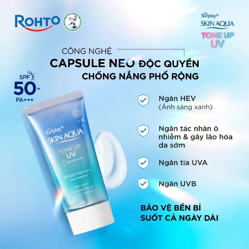 Sunplay Tinh chất chống nắng Skin Aqua Tone Up UV Essence Blue SPF50+ PA++++ 50g thumb 2