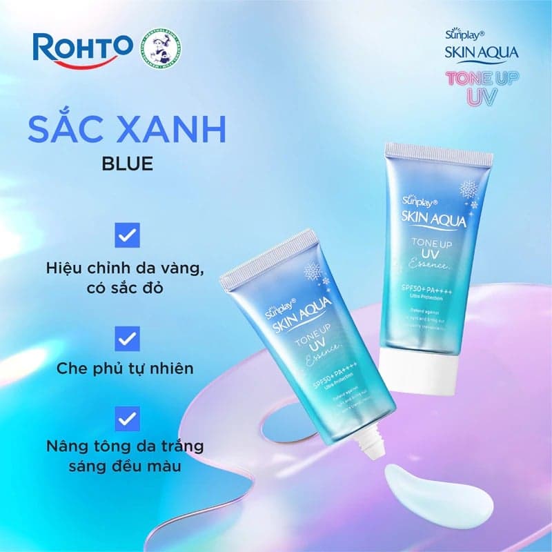 Sunplay Tinh chất chống nắng Skin Aqua Tone Up UV Essence Blue SPF50+ PA++++ 50g thumb 4
