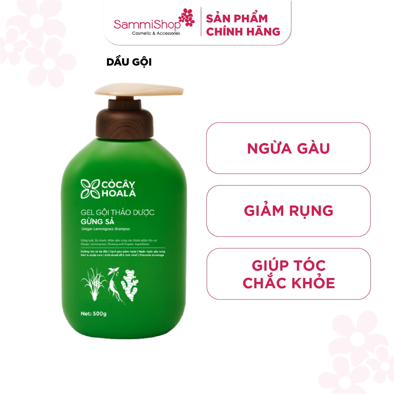 CoCayHoaLa Gel gội thảo dược Gừng Sả 500g thumb 1