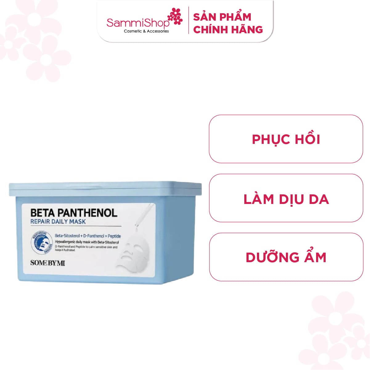 Some By Mi Hộp mặt nạ giấy Beta Panthenol Repair Daily Mask 370ml (hộp 30 miếng) thumb 2