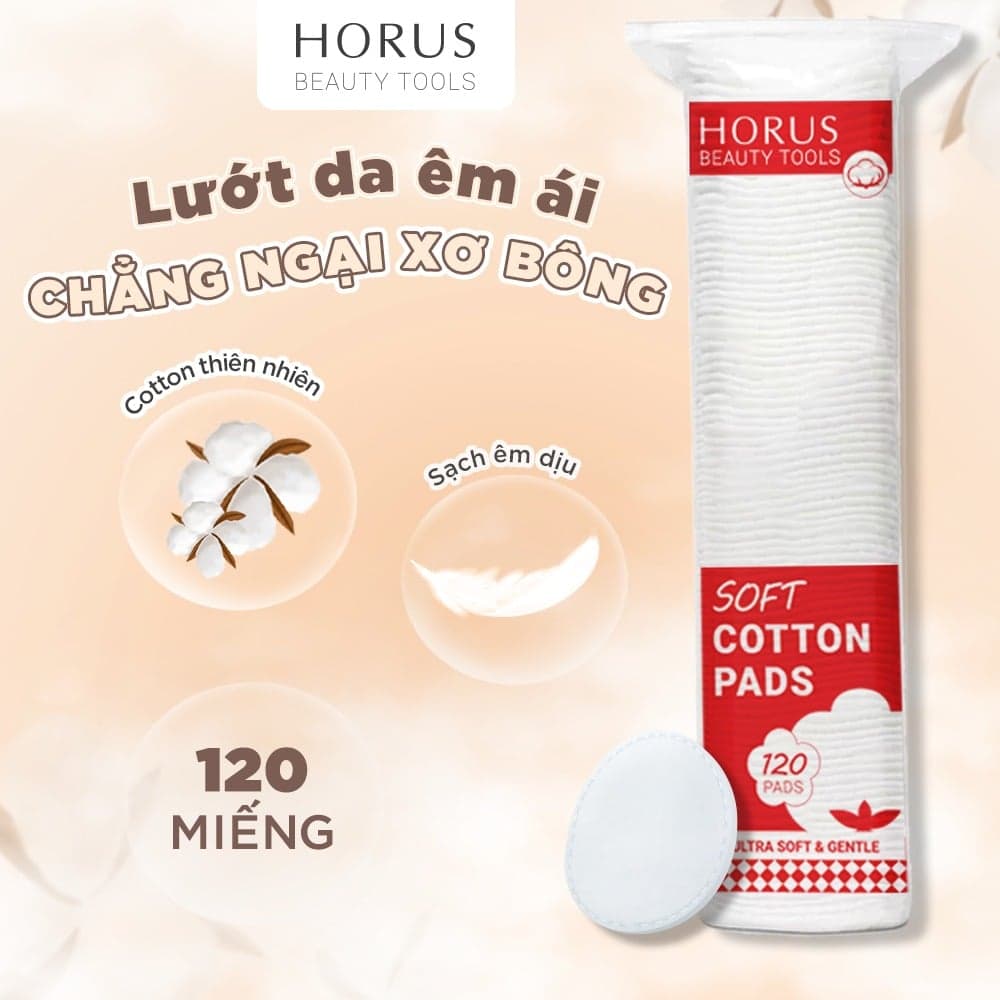 Horus Bông tẩy trang Soft Cotton Pads 120 pads thumb 3