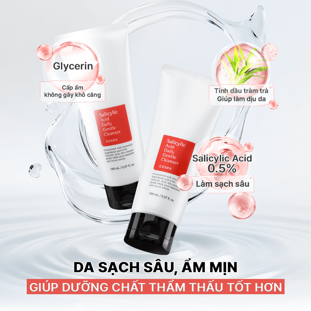 COSRX Sữa rửa mặt Salicylic Acid Daily Gentle Cleanser 150ml thumb 5