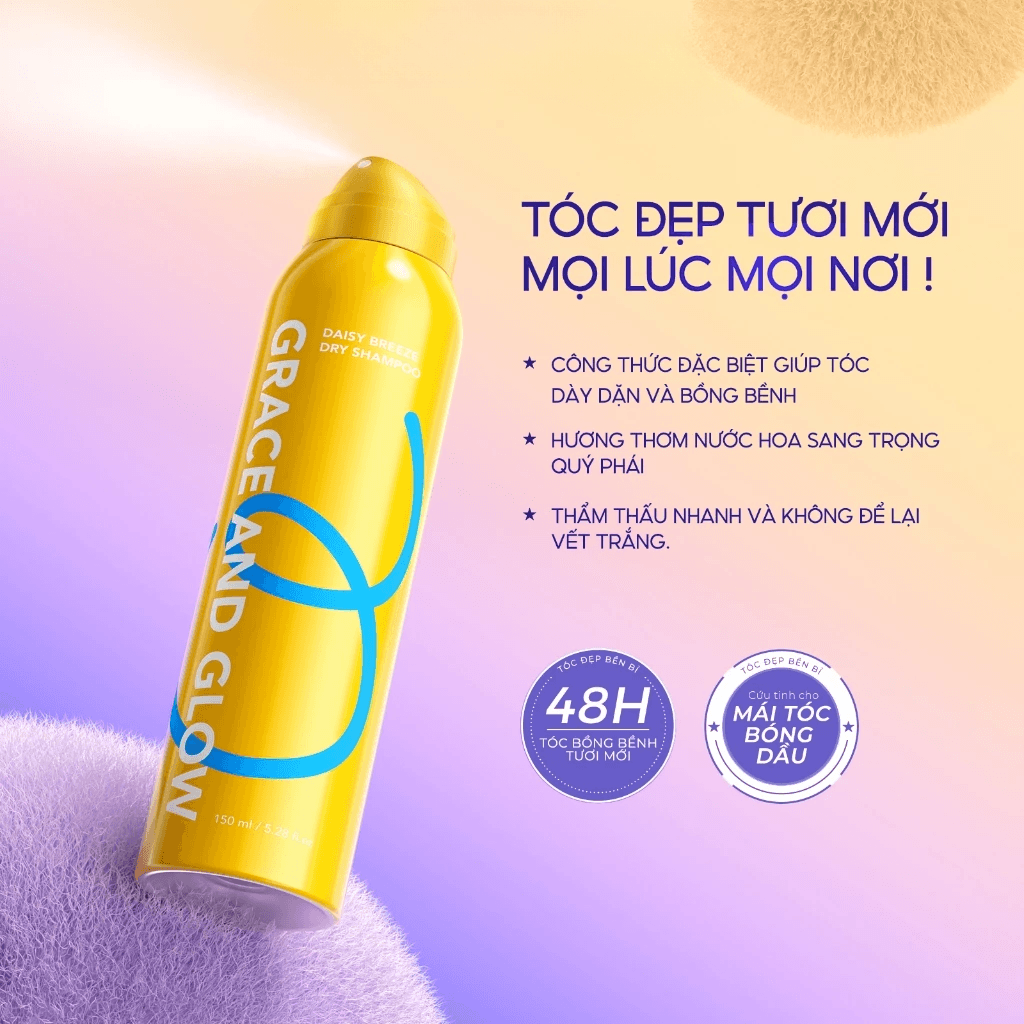 Grace and Glow dầu gội khô Dry Shampoo 150ml thumb 4