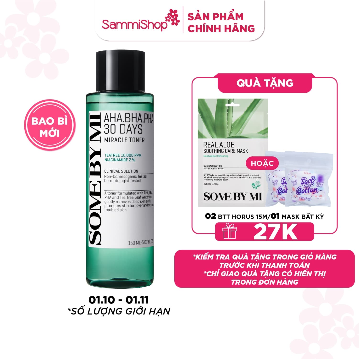 Some By Mi Nước hoa hồng AHA.BHA.PHA 30 Days Miracle Toner 150ml thumb 1