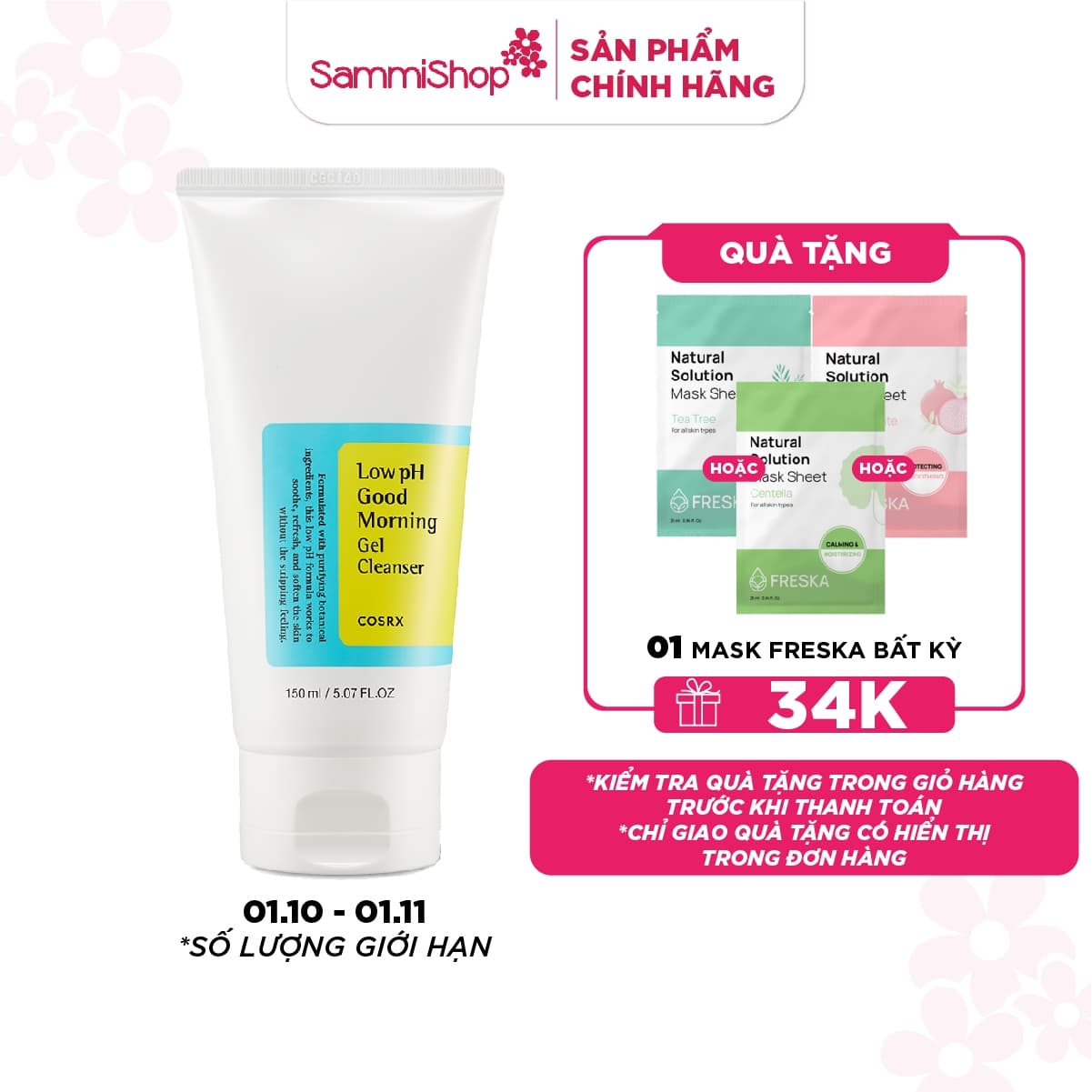 COSRX sữa rửa mặt Low pH Good Morning Gel Cleanser 150ml thumb 1