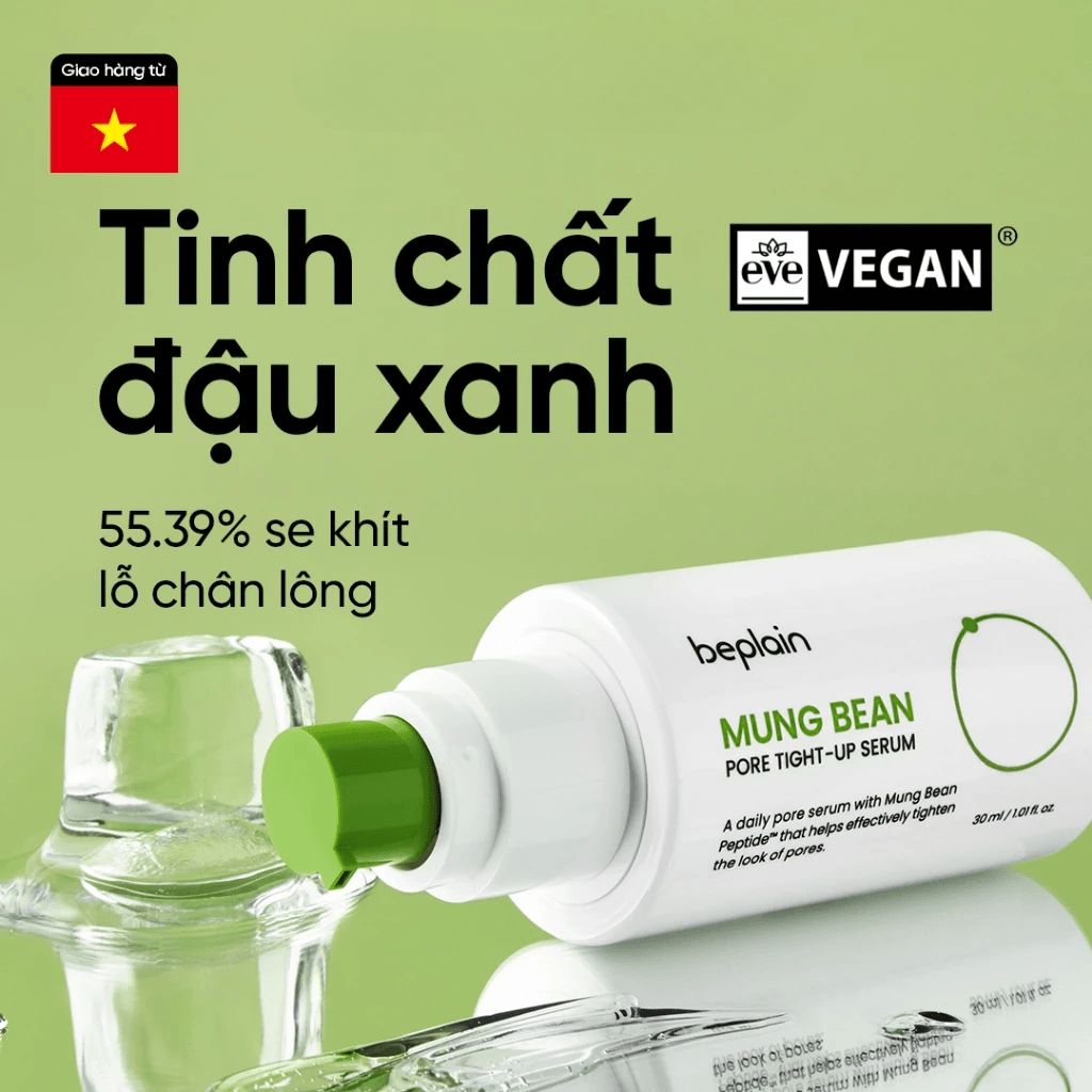 Beplain Tinh chất Mung Bean Pore Tight-Up Serum 30ml 3