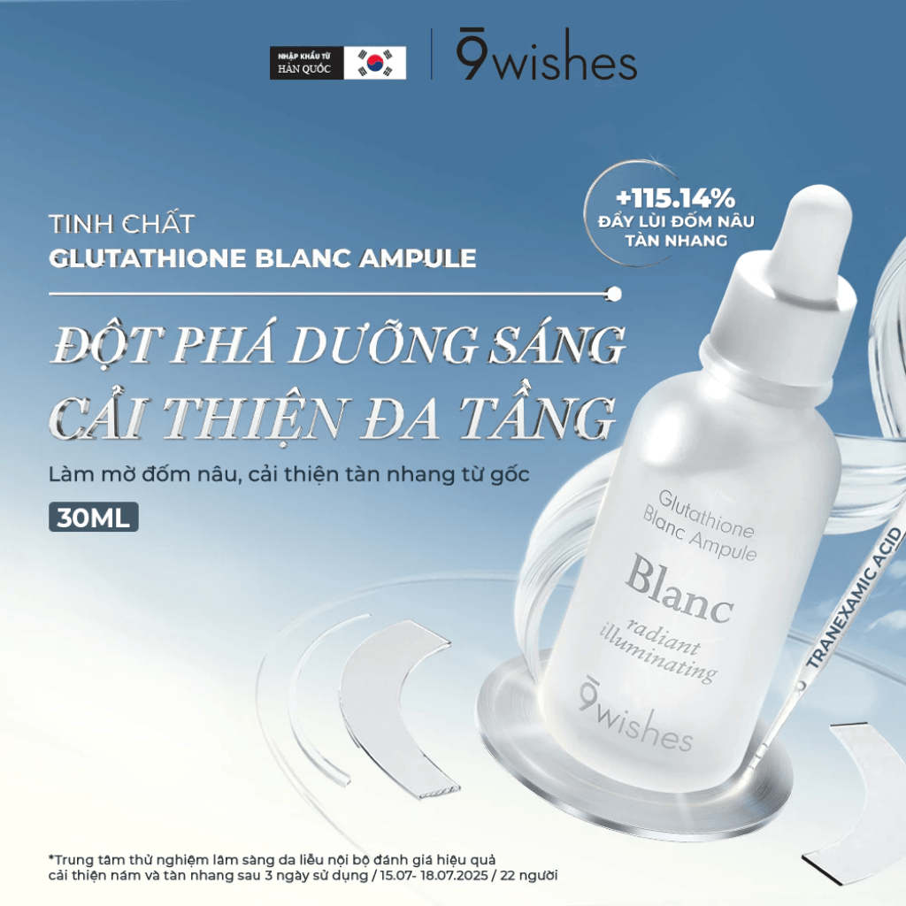 9wishes glutathione blanc ampoule 9 Wishes Tinh chất Glutathione Blanc Ampule 30ml