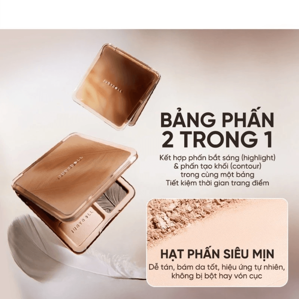 Judydoll  Phấn Bắt Sáng & Tạo Khối Highlight & Contour 3