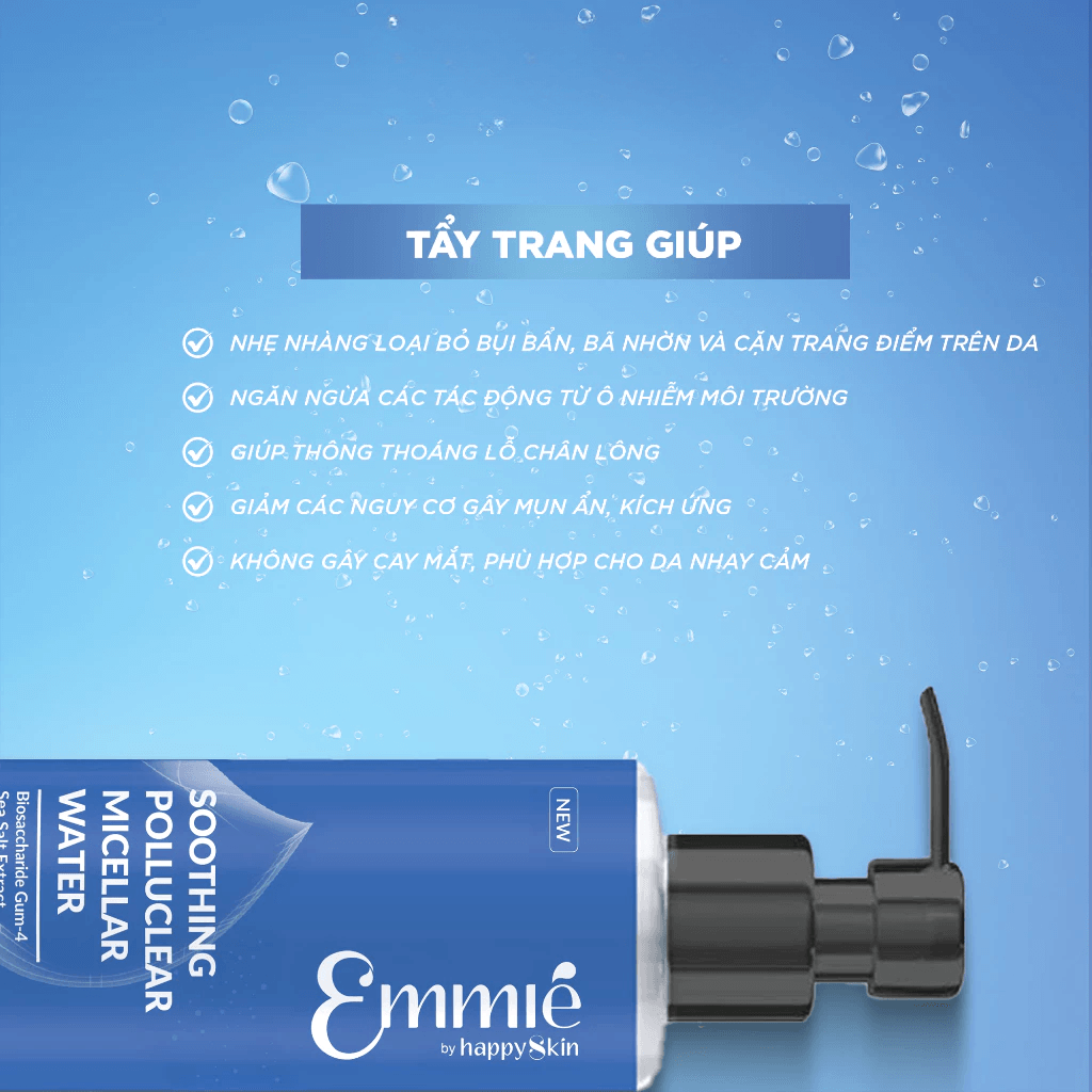 Emmie by Happyskin Nước Tẩy Trang Soothing Polluclear Micellar Water 220ml 3