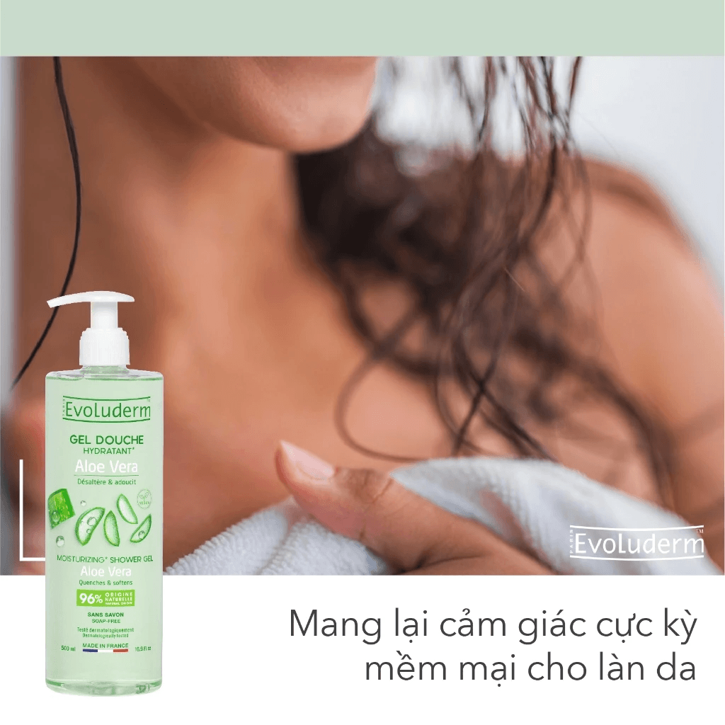 Evoluderm Gel tắm tinh chất nha đam 500ml 3