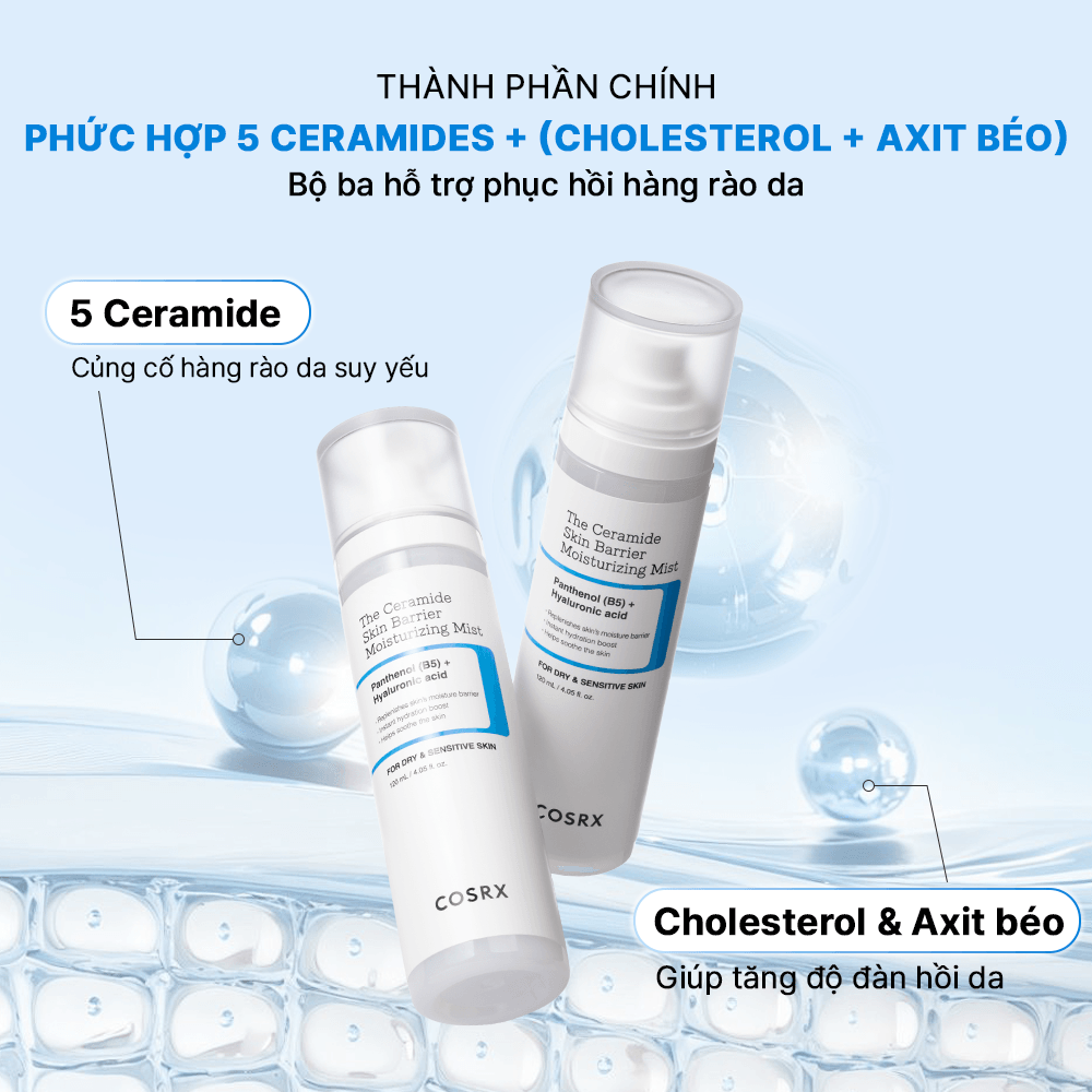 COSRX Xịt dưỡng ẩm The Ceramide Skin Barrier Moisturizing Mist 120ml 5