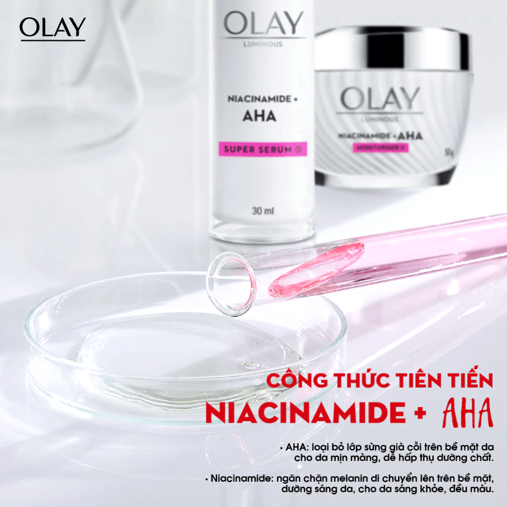 Olay Tinh chất dưỡng trắng da Luminous Niacinamide AHA 30ml 7