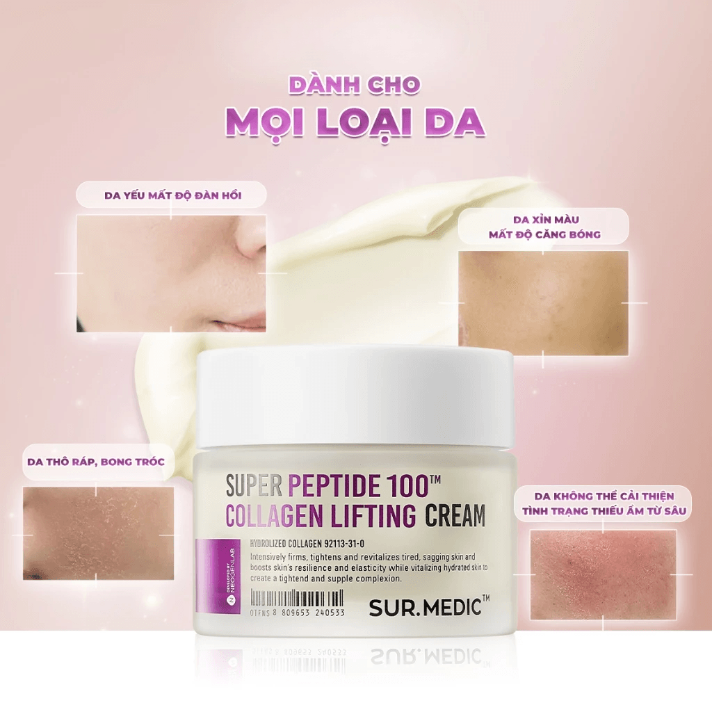 Sur.Medic+ Kem dưỡng Super Peptide 100Tm Collagen Lifting Cream 50ml 5