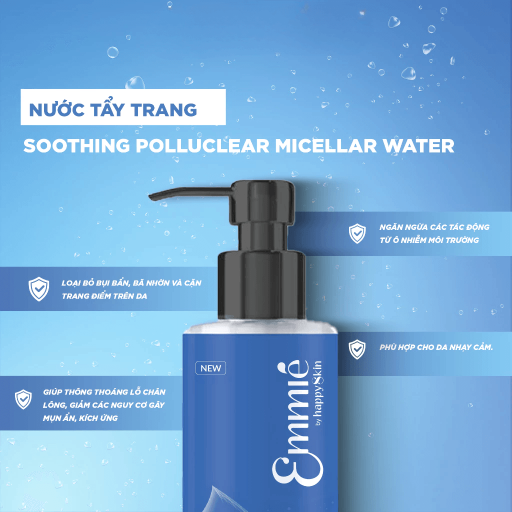 Emmie by Happyskin Nước Tẩy Trang Soothing Polluclear Micellar Water 220ml 4